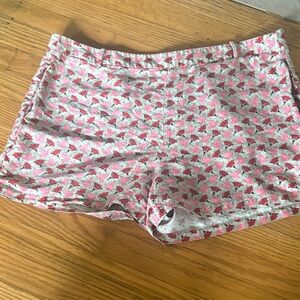Tory Burch Pink Floral Print Cotton Shorts